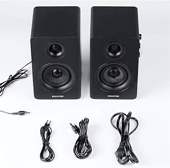 NEW SALE | Active Bluetooth 5.0 Bookshelf Speakers - 60W Carbon Fiber Speaker Unit - Built-in 24bit DAC - Dynamic 3D Surround Sound - 2.0 Computer PC Monitor Gaming Speakers (Pair, Black)