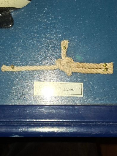 Beautiful Old Ship decorative Nautical Knot Board featuring a model of the Portuguese Tall Ship Sagres