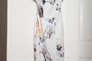 Ted Baker White Floral Bodycon Bardot Dress Off Shoulder Size 1/8UK/36EU