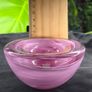 Kosta Boda Swedish Pink Glass Swirl Bowl Tealight Holder Signed Image 6