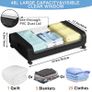 Brand New Underbed Storage Box 2 Pieces Underbed Chest of Drawers with Wheels Lid Image 2