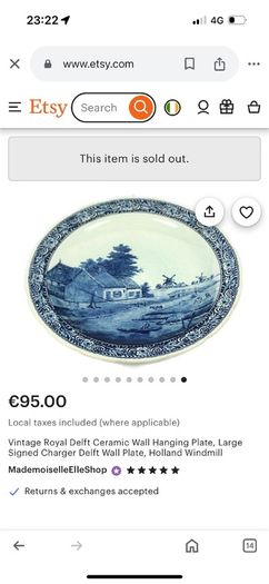 Very Large Vintage Delft Plate
