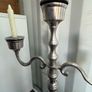 Large 77cm Silver-Tone 3-Light Candelabra/Floor Candle Holder Image 3