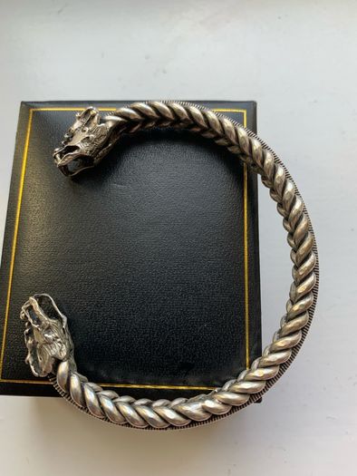 Silver Dragon Bangle