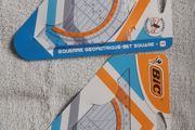 Bic Set Square with Protractor and Ruler Shatterproof - Geometry Set Home Office School College