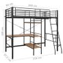 Bunk Bed with Table Frame Black Metal 90x200 cm Image 2