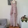 Vintage Y2K Avoca Anthology two piece, silk and jersey maxi dress, with silk and lace tunic top S 10 12 Image 2