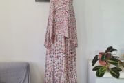 Vintage Y2K Avoca Anthology two piece, silk and jersey maxi dress, with silk and lace tunic top S 10 12