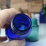 457 - Set of Three Beautiful Vintage Glass Decorative Collectible Bottles - Amber Eire Bovril, Cobalt Blue Magnesia and Turquoise Science Cream Image 9