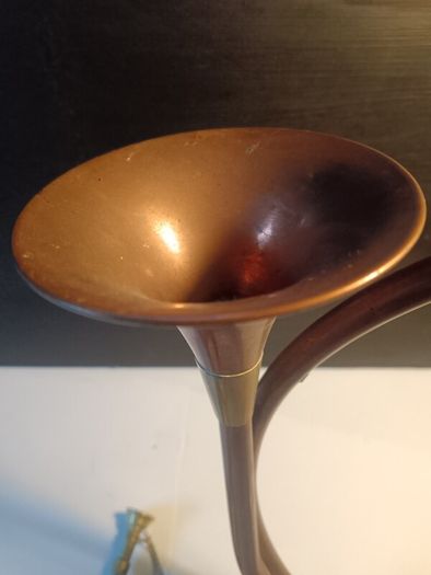 A Pair of Copper and Brass Horns