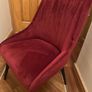 Burgundy Velvet Dining Chairs Black Legs Image 2