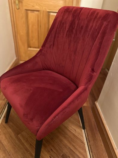 Burgundy Velvet Dining Chairs Black Legs