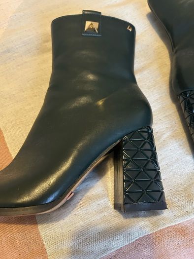 Una Healy Green Leather heeled boots 6