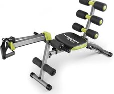 2 - 12 in 1 Exercise Machine - Built in Twisting Seat and Rower for At Home Gym Workouts - Core Strength Training - Tone Tighten and Sculpt Abs - Grey