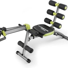 2 - 12 in 1 Exercise Machine - Built in Twisting Seat and Rower for At Home Gym Workouts - Core Strength Training - Tone Tighten and Sculpt Abs - Grey