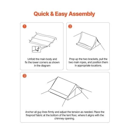 Camping Hot Tent, 2 Persons Cabin Tent with Stove Jack & Poles, Waterproof Winter Tents Shelters with Fireproof Ground Mat