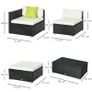 5 Pcs Rattan Sofa Set-black (free Postage) Image 3
