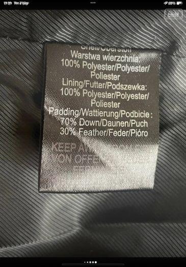 jacket Edina Ronay Feather & down jacket black & white size 12
