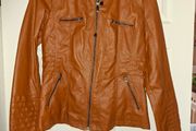 Brand NEW beautiful faux leather hooded jacket, size M
