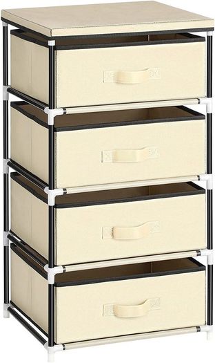 Cabinet Storage Shelf with 4 Fabric Drawers - Free Delivery Nationwide