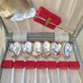 Boxed Art Deco silver-plated dessert spoons Image 2