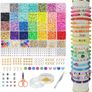 4100Pcs Clay Beads Bracelet Making Kits for Girls,Friendship Bracelet Making Kit,Jewellery Making Kit Clay Bead Sets for Kids & Adults to Make Necklaces, Earrings and DIY Crafts Gift Image 7