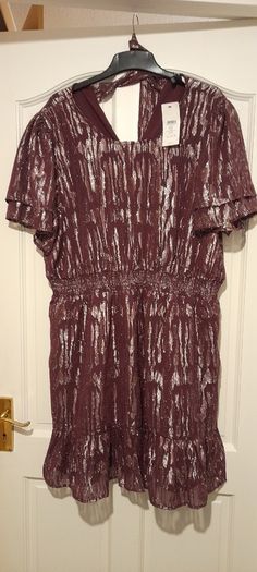 Purple and metalic dress Size 20