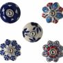 Ceramic Knobs Colorful Blue for Kitchen Cabinets Bathroom Cupboards Dresser Drawers Chest Handmade Pottery Set of 25 Image 2