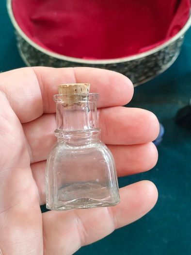 Vintage chased jewellery box and bottles