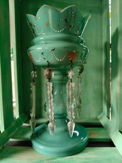 Victorian Glass Lustre Vase