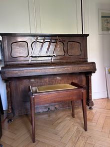 Upright piano and stool