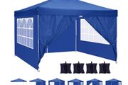 3 x 3 m Waterproof Popup Flat Gazebo with 4 Side Panels