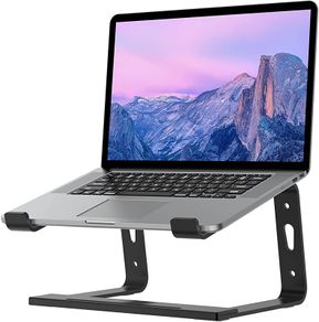 Laptop Stand for Desk, Aluminium Laptop Riser Holder, Removable Notebook Stand Ventilated Cooling Computer Stand Compatible with 10-15.6 Inch Laptops Black (FREE POSTAGE)