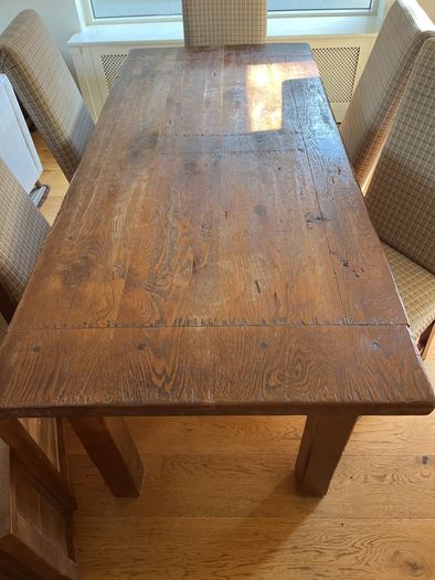 french oak dining table and chairs