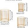 Set of 3 Gold Wire Construction Candle Holder Set Minimalist Versatile for Flower Arrangement Kitchen Organizer, 3 Pcs Image 3