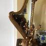 Antique Harp Shaped Tabletop Mirror Image 2