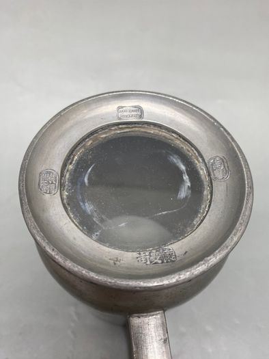 19th Century Chinese Pewter Engraved Dragon Mug - Marked