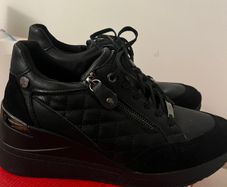 Black XTI Low Wedge Shoes