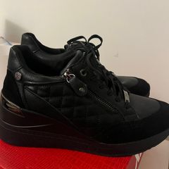 Black XTI Low Wedge Shoes