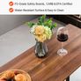 Bar Table, 3PCS 1193.8mm Bars Tables Set, Bar Tables and Chair Set with Rounded Edge Design, Rectangular Pub Table with Two Stools for Office Desk, Breakfast Corner, Mini Bars, Rustic Brown Image 4