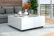 Coffee Table High Gloss White 100x100x35 cm