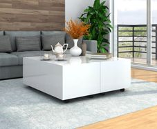 Coffee Table High Gloss White 100x100x35 cm