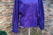 Purple Vintage 80s Sporting Dress high ruffle collar size medium Postage included