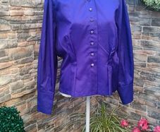 Purple Vintage 80s Sporting Dress high ruffle collar size medium Postage included