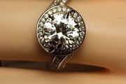 2.5 carat Moissanite Solitaire Ring with Accents