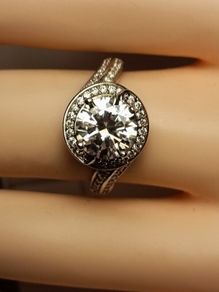 2.5 carat Moissanite Solitaire Ring with Accents