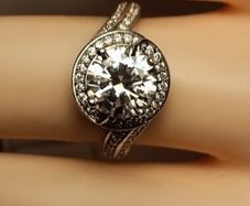 2.5 carat Moissanite Solitaire Ring with Accents