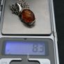 Vintage Real Baltic Amber & Sterling Silver Large Classic Pendant With Sterling Silver Chain -, Amber 8,3g Image 8