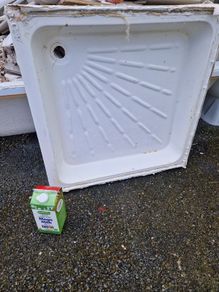 Used worn shower tray