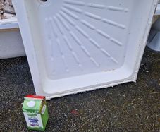 Used worn shower tray